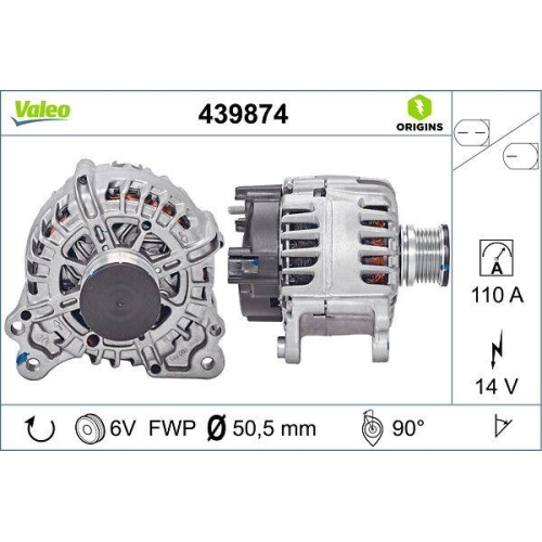 VALEO Generator VALEO ORIGINS - NEW O.E. TECHNOLOGIE 439874