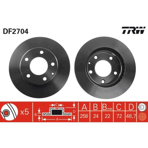 TRW Bremsscheibe DF2704