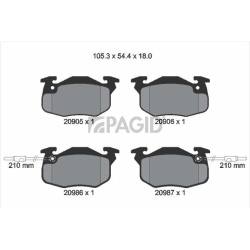 PAGID Bremsbelagsatz, Scheibenbremse T6088N