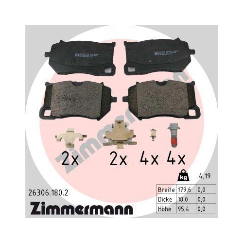 ZIMMERMANN Bremsbelagsatz, Scheibenbremse 26306.180.2