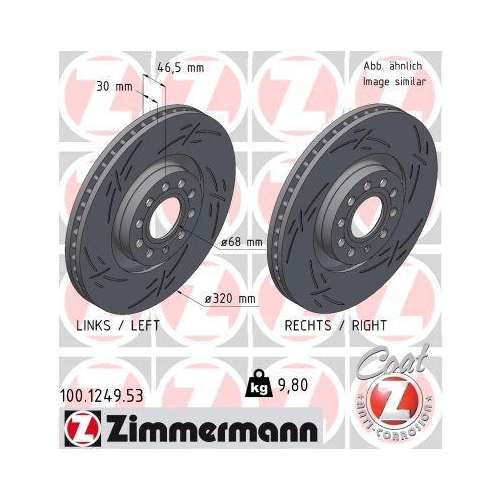 ZIMMERMANN Bremsscheibe BLACK Z 100.1249.53