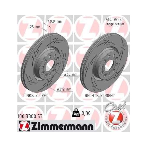 ZIMMERMANN Bremsscheibe BLACK Z 100.3300.53