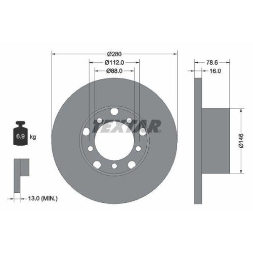 TEXTAR Bremsscheibe 93012400