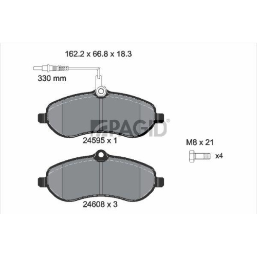 PAGID Bremsbelagsatz, Scheibenbremse T1708N