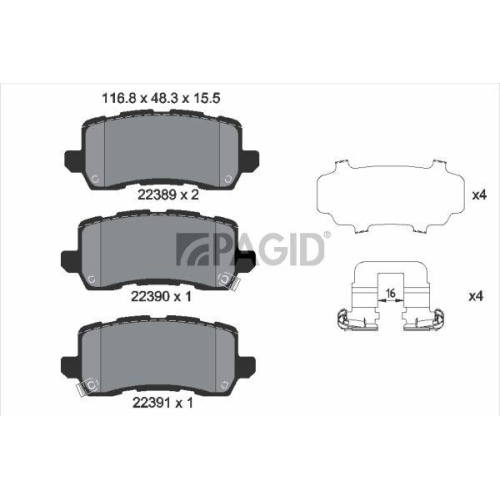 PAGID Bremsbelagsatz, Scheibenbremse T2519N