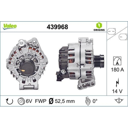 VALEO Generator VALEO ORIGINS - NEW O.E. TECHNOLOGIE 439968