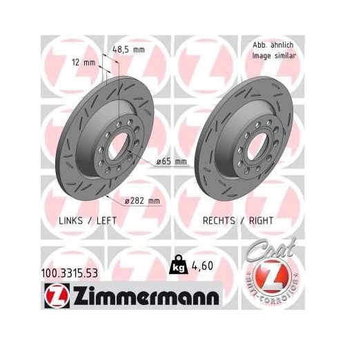 ZIMMERMANN Bremsscheibe BLACK Z 100.3315.53