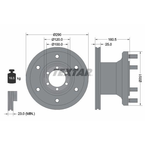 TEXTAR Bremsscheibe 93084500