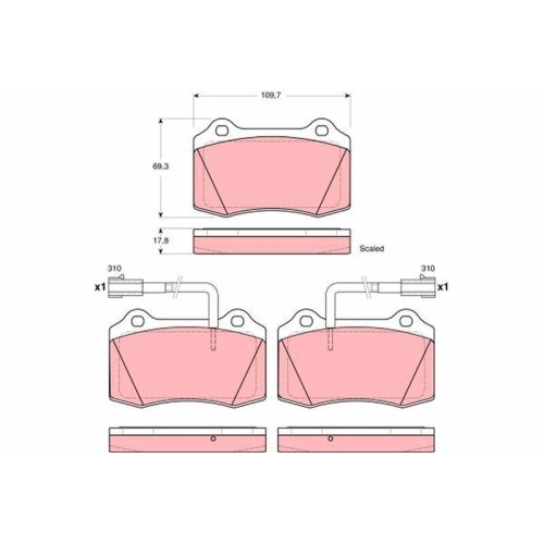 TRW Bremsbelagsatz, Scheibenbremse GDB1519