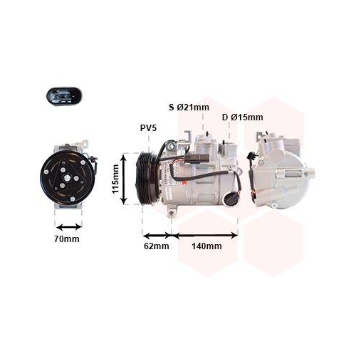 VAN WEZEL Kompressor, Klimaanlage 3001K717
