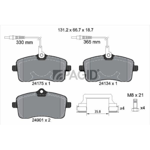 PAGID Bremsbelagsatz, Scheibenbremse T2268N