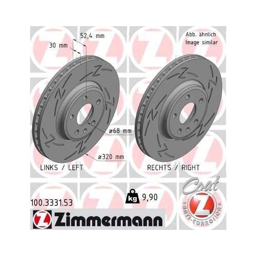 ZIMMERMANN Bremsscheibe BLACK Z 100.3331.53
