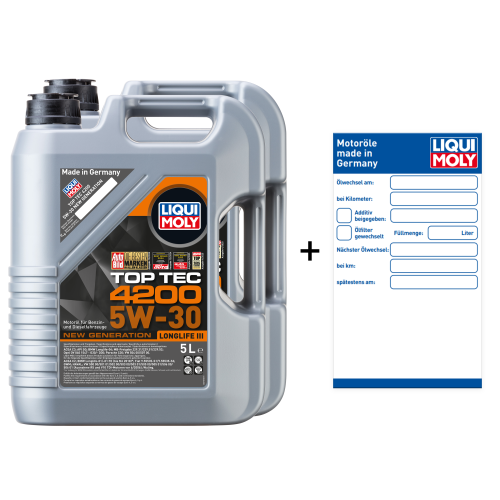 LIQUI MOLY Top Tec 4200 Motor&ouml;l 5W-30 New Generation 10Liter 50700 3707+&Ouml;lzettel