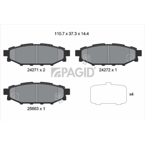 PAGID Bremsbelagsatz, Scheibenbremse T1543N