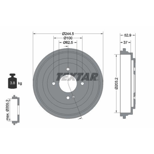 TEXTAR Bremstrommel 94048100