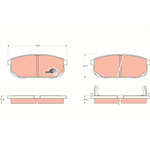 TRW Bremsbelagsatz, Scheibenbremse COTEC GDB3344