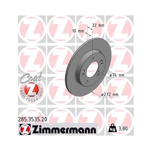 ZIMMERMANN Bremsscheibe COAT Z 285.3535.20
