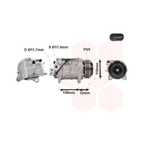 VAN WEZEL Kompressor, Klimaanlage 0600K601