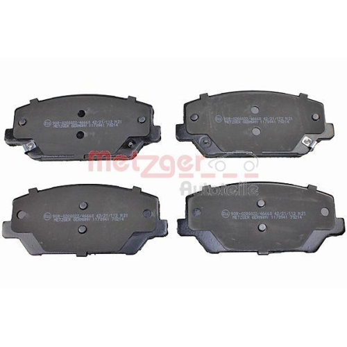 METZGER AUTOTEILE Bremsbelagsatz, Scheibenbremse