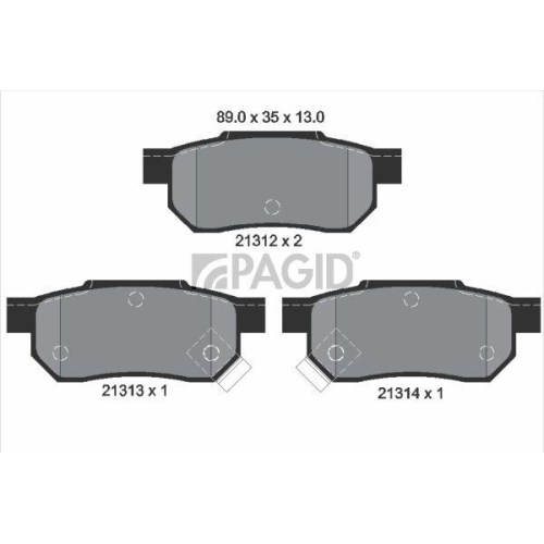 PAGID Bremsbelagsatz, Scheibenbremse T0034N