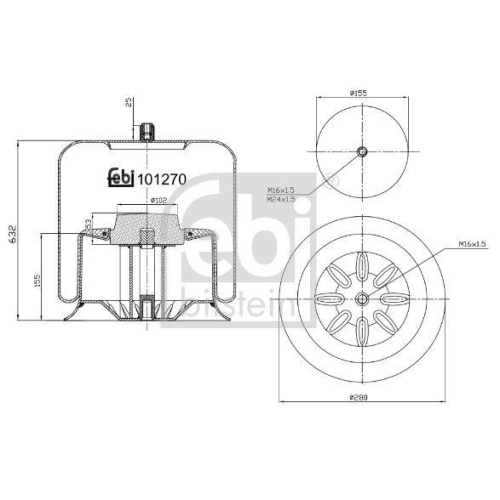 FEBI BILSTEIN Federbalg, Luftfederung 101270