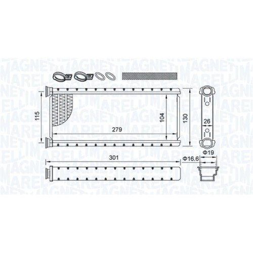 MAGNETI MARELLI W&auml;rmetauscher, Innenraumheizung 350218514000