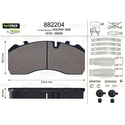 VALEO Bremsbelagsatz, Scheibenbremse OPTIPACK 882204
