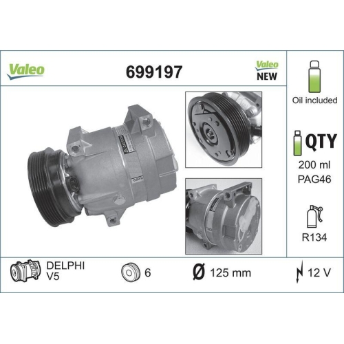 VALEO Kompressor, Klimaanlage VALEO CORE-FLEX 699197