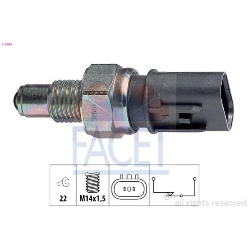FACET Schalter, R&uuml;ckfahrleuchte Made in Italy - OE Equivalent 7.6084