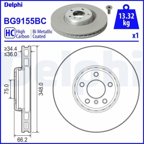 DELPHI Bremsscheibe BG9155BC