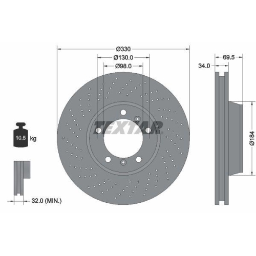 TEXTAR Bremsscheibe PRO+ 92149905