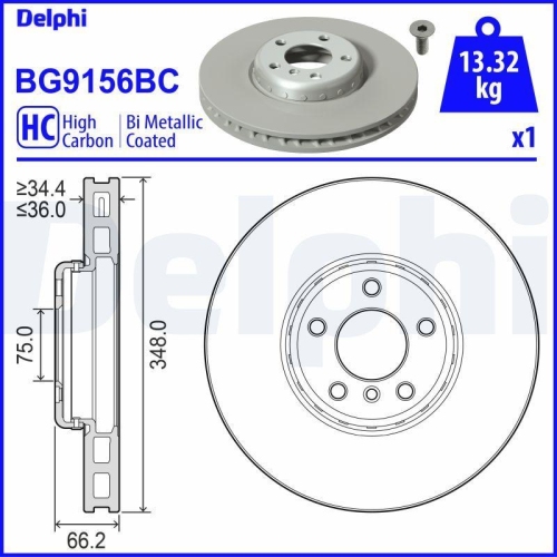 DELPHI Bremsscheibe BG9156BC