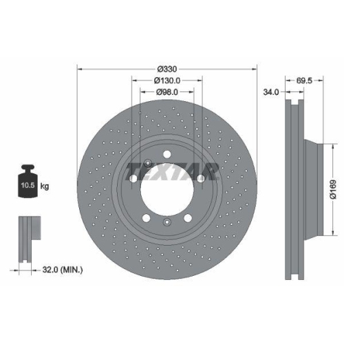 TEXTAR Bremsscheibe PRO+ 92150005