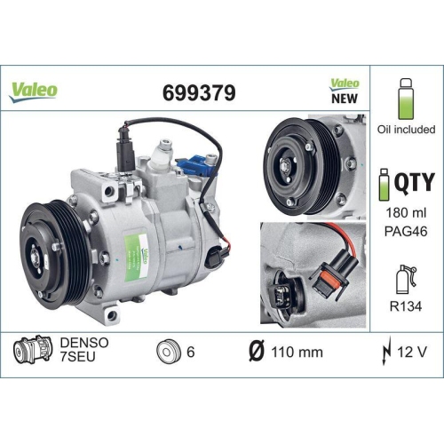 VALEO Kompressor, Klimaanlage VALEO CORE-FLEX 699379