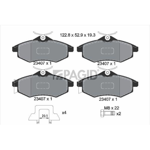 PAGID Bremsbelagsatz, Scheibenbremse T1324N