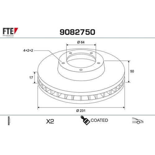FTE Bremsscheibe COATED RANGE FTE 9082750
