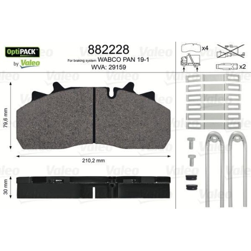 VALEO Bremsbelagsatz, Scheibenbremse OPTIPACK 882228