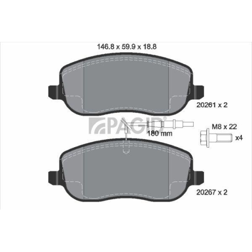 PAGID Bremsbelagsatz, Scheibenbremse T1369N