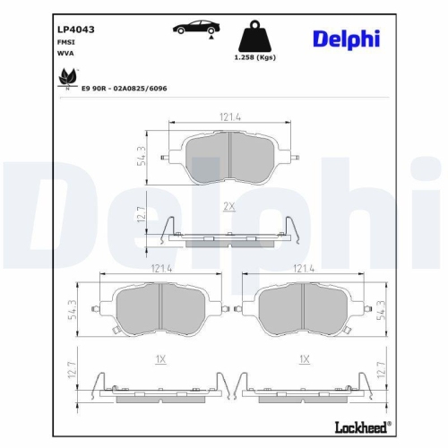 DELPHI Bremsbelagsatz, Scheibenbremse LP4043