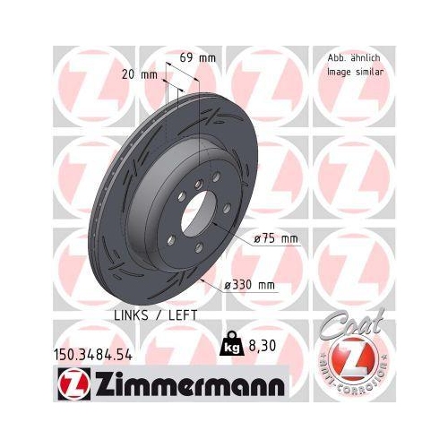 ZIMMERMANN Bremsscheibe BLACK Z 150.3484.54
