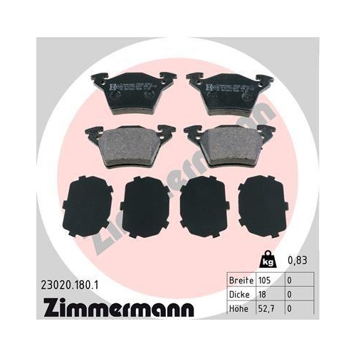 ZIMMERMANN Bremsbelagsatz, Scheibenbremse 23020.180.1
