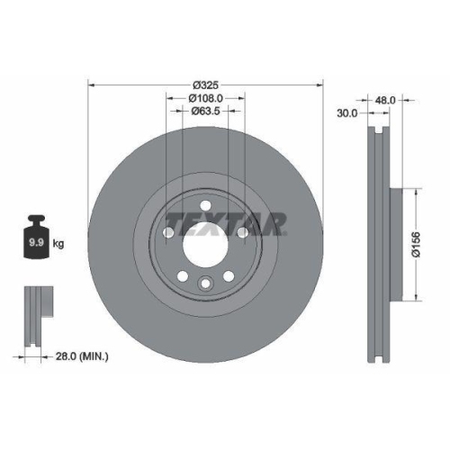 TEXTAR Bremsscheibe PRO+ 92348805