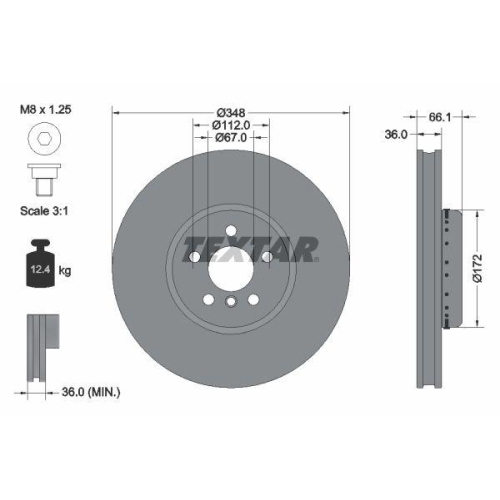 TEXTAR Bremsscheibe PRO+ 92288725