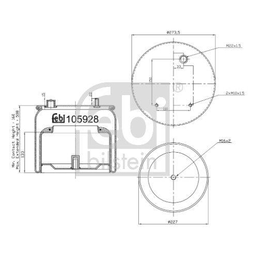 FEBI BILSTEIN Federbalg, Luftfederung 105928