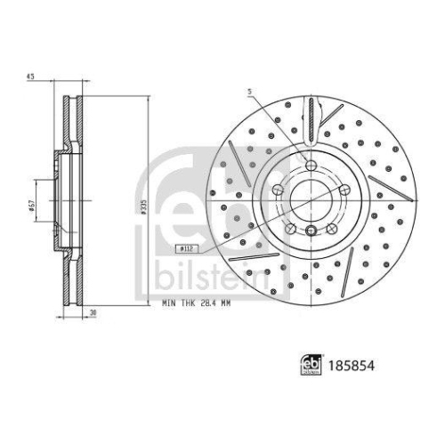 FEBI BILSTEIN Bremsscheibe 185854