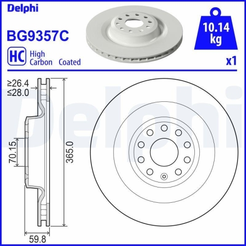 DELPHI Bremsscheibe BG9357C