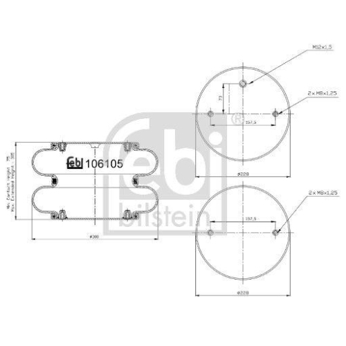 FEBI BILSTEIN Federbalg, Luftfederung 106105