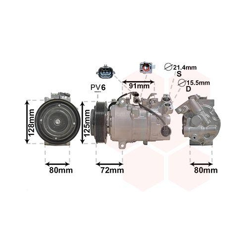 VAN WEZEL Kompressor, Klimaanlage 4300K628