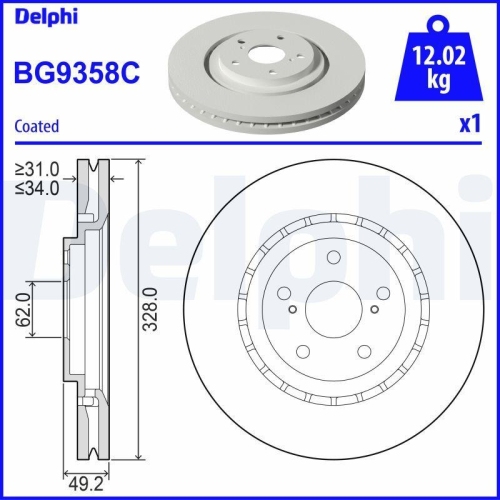 DELPHI Bremsscheibe BG9358C