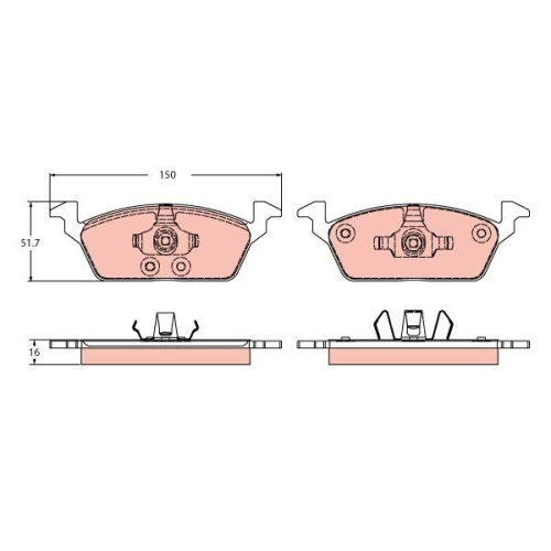 TRW Bremsbelagsatz, Scheibenbremse GDB2426